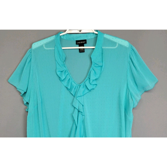 Lane Bryant Dotted Swift Top Womens 23/24 Romantic Career - Picture 4 of 11